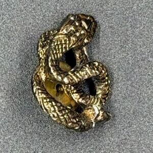 Gold Tone Serpent Pinback Very Nice